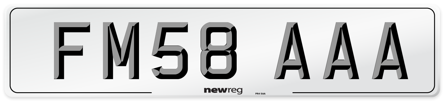 FM58 AAA Number Plate from New Reg